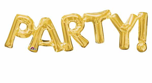 Gold PARTY Block Phrase Foil Balloon