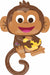 Happy Monkey 36-Inch Shaped Foil Balloon
