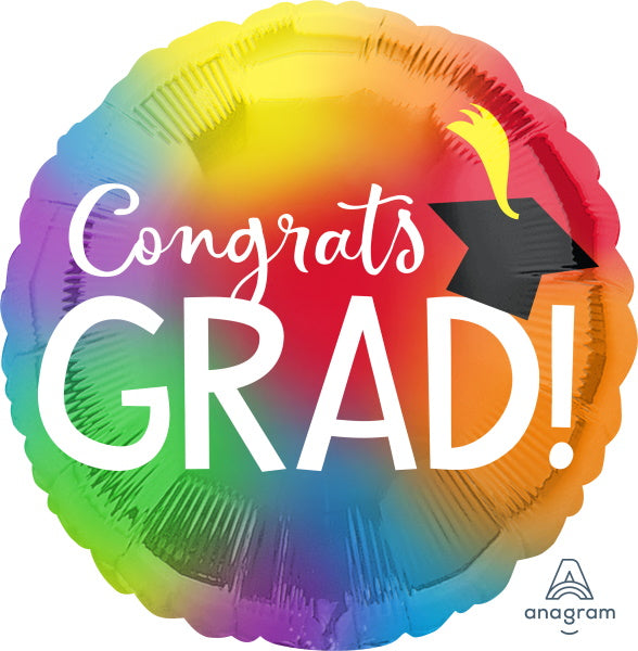 Colourful Grad Jumbo Round Foil Balloon
