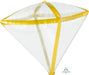 17" Clear Gold Trim Diamondz Foil Balloon