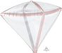 Rose Gold Trim Clear Diamondz Foil Balloon