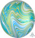 Blue Green Marblez 16-Inch Orbz Foil Balloon