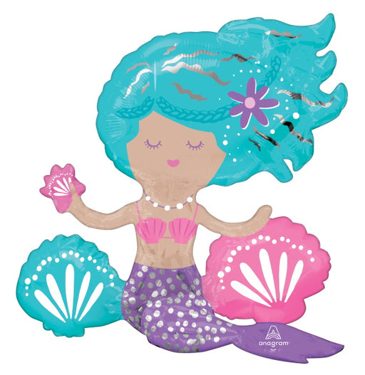 Shimmering Mermaid Sitting Foil Balloon