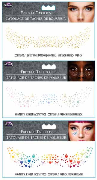 Fun World Freckle Tattoos, Assorted Styles