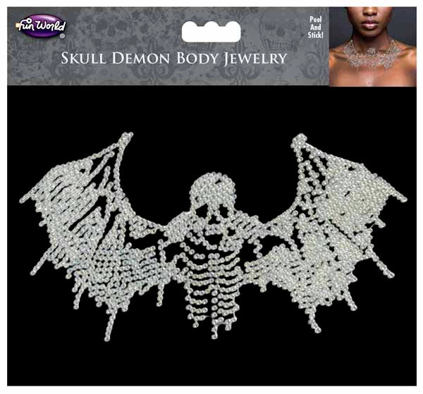 Demon Skull Peel & Stick Body Bling