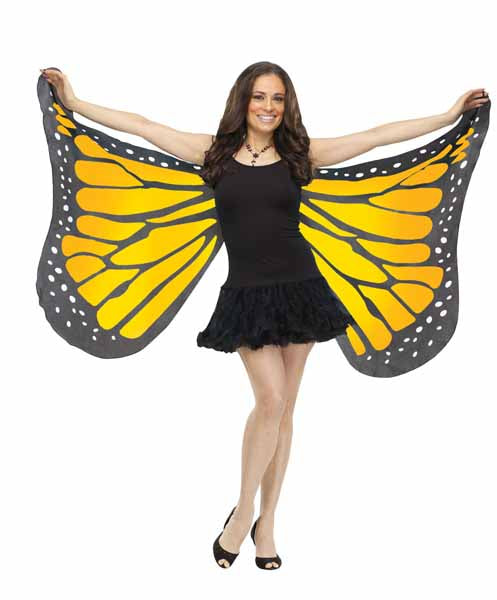 Adult Soft Butterfly Wings in Orange & Yellow