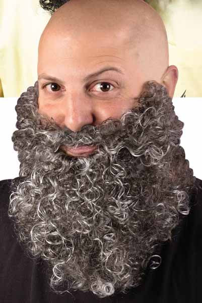 Big & Curly Grey Costume Beard