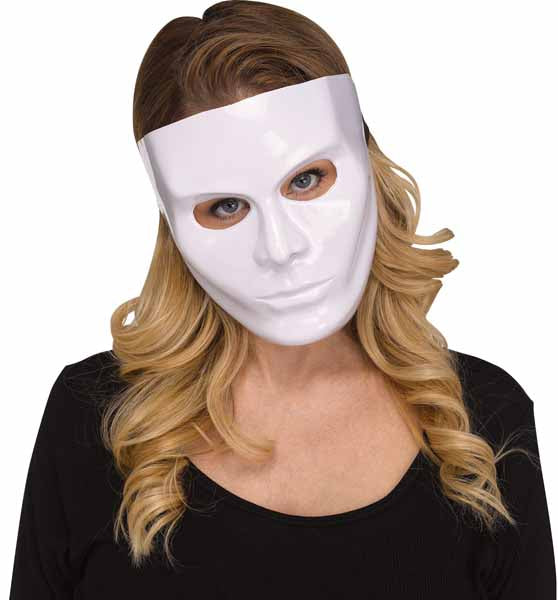 Glossy White Blank Female Face Mask