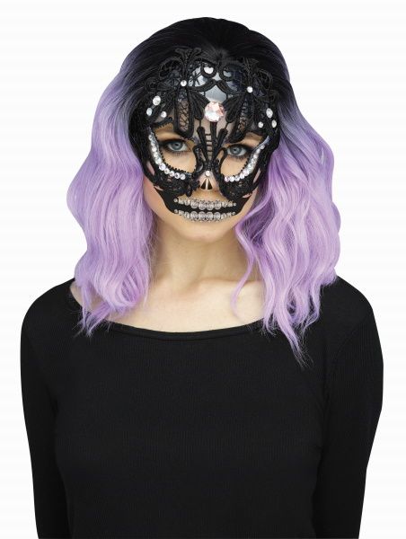 Black Lacy Skull Mask
