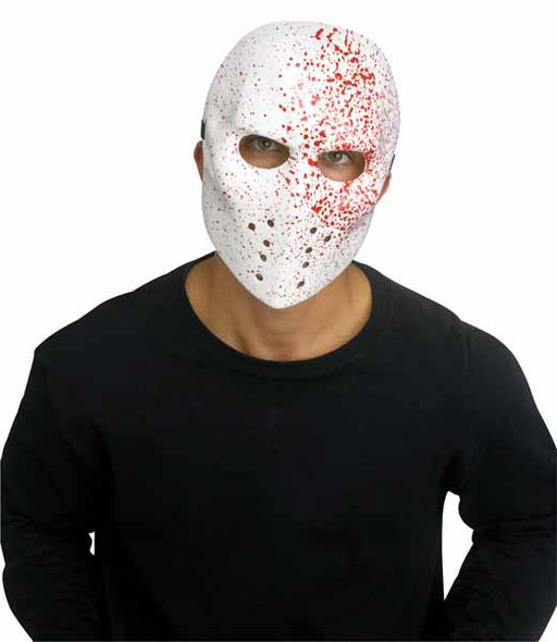 White Hockey Mask with Blood Effect