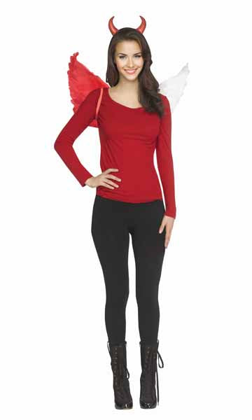 Red and White Two-Tone Devil Wings