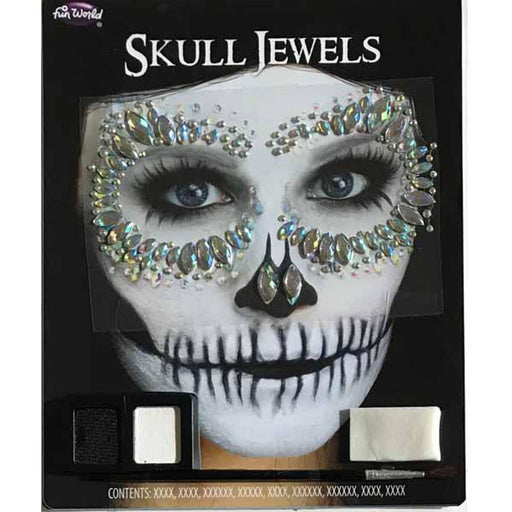 "Facial Jewelry Stone Glam Skeleton: Halloween Must-Have!"