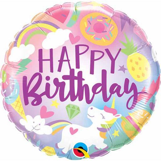 Enchanting 18-inch Fantastical Fun Birthday Unicorn Foil Balloon in Multicolor