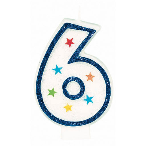 Flat Molded Number 6 Birthday Candle (18Cs/Pk)