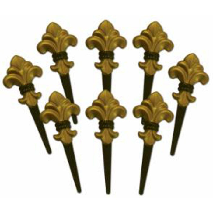 Fleur De Lis Picks (8/Pk) 2 1/2".