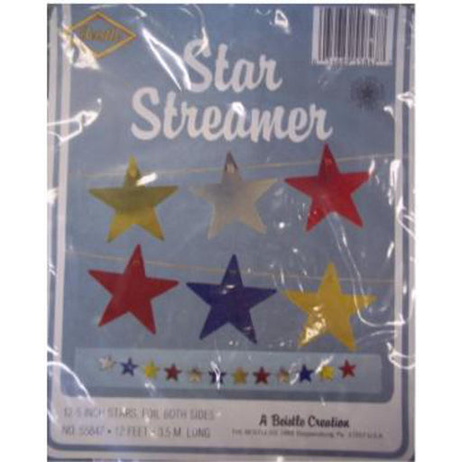 Foil Star Streamer - 12' Length (1/Pkg)