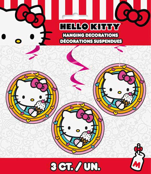Hello Kitty 26-Inch Hanging Swirl Decorations, 3-Pack