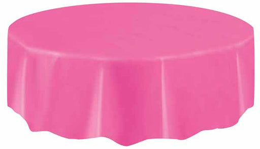 84" ROUND HOT PINK TABLECOVER 1PK