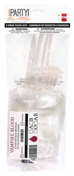 25-Piece Halloween Blood Bag Pouch Kit