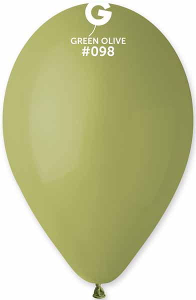 Gemar 12-Inch Olive Green Latex Balloons #098, 50 Count