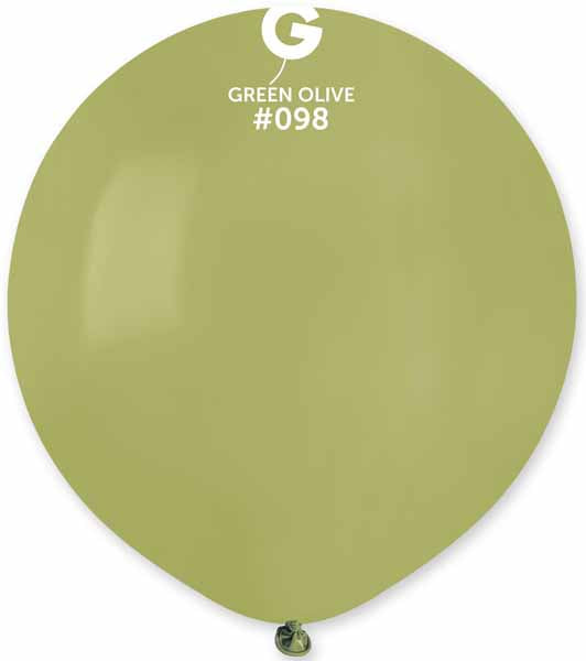 Gemar 19-Inch Olive Green #098 Latex Balloons, 25 Pack