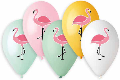 Gemar 13-Inch Colourful Flamingo Latex Balloons, 50 Count