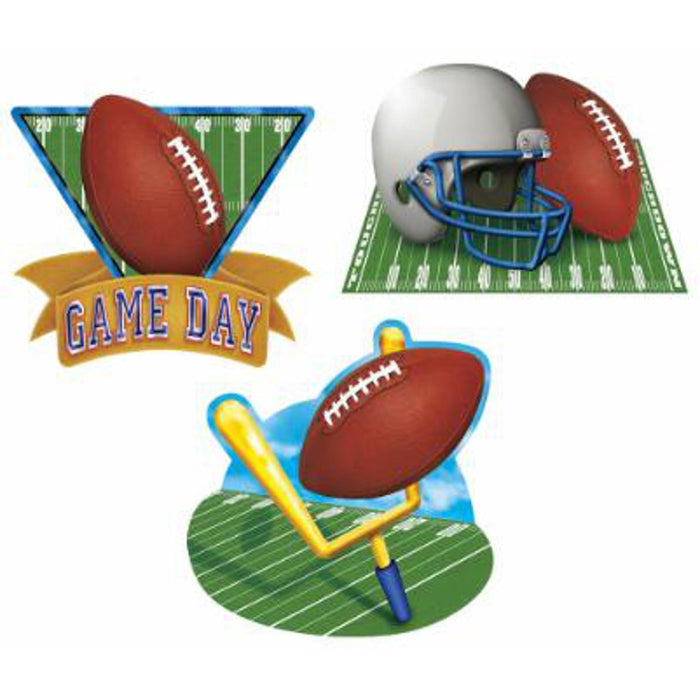 "Game Day" Football Cutouts (18" 3/Pkg)