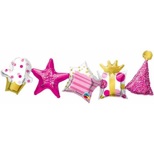 Elegance in Pink: 41-Inch Pink Birthday Balloon Garland (1/Pk)