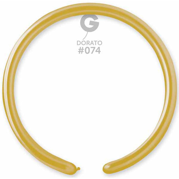 Gemar 260 Metallic Dorato Balloons - Pack Of 50