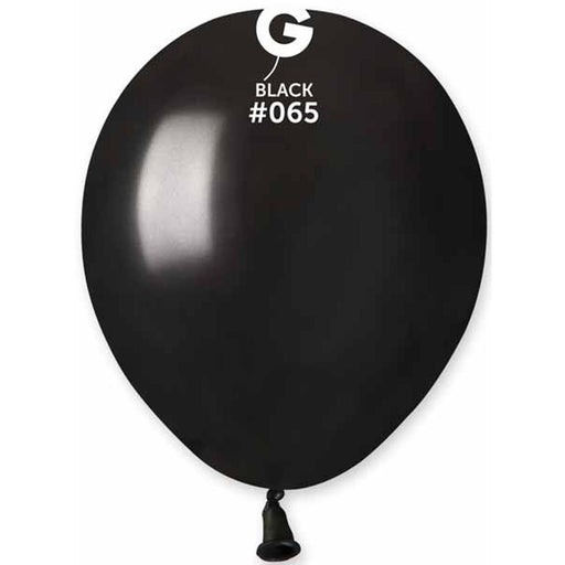 Gemar 5" Metallic Black Balloons - 100/Bg