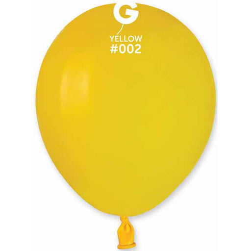 "Gemar 5" Yellow #002 Balloons - 100/Bag"