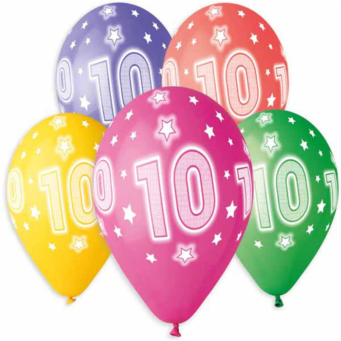 Gemar Cosmic Star Balloons - 13", Age 10 (50-Pack)