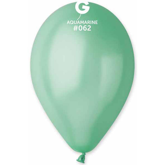 Gemar Metallic Aquamarine Latex Balloons, Pack Of 50 (12")