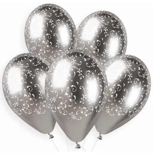 "Gemar Shiny Silver Filigree Balloons (25 Pack)"