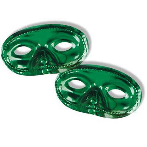 "Get Festive With Metallic Green Half Masks - Bulk Pack Of 12"