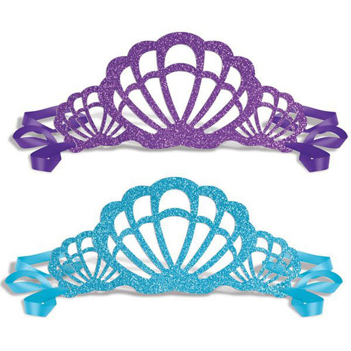 Glittered Mermaid Tiaras (6/Pkg)
