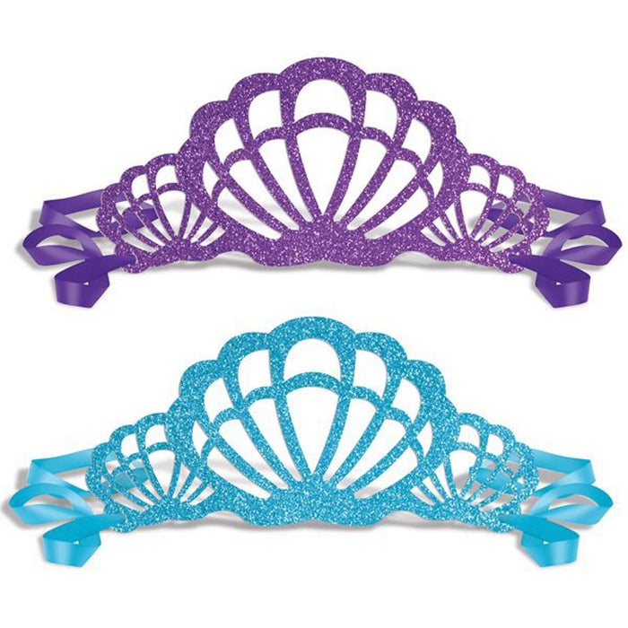 Glittered Mermaid Tiaras (6/Pkg)