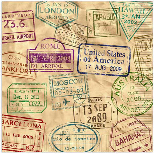 "Global Landmarks Luncheon Napkins"