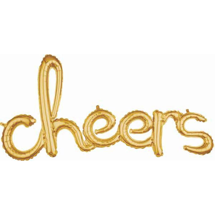 "Gold Cheers Script Phrase - G40"