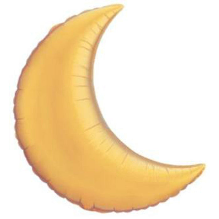 Gold Crescent Moon Helium Shape (35")