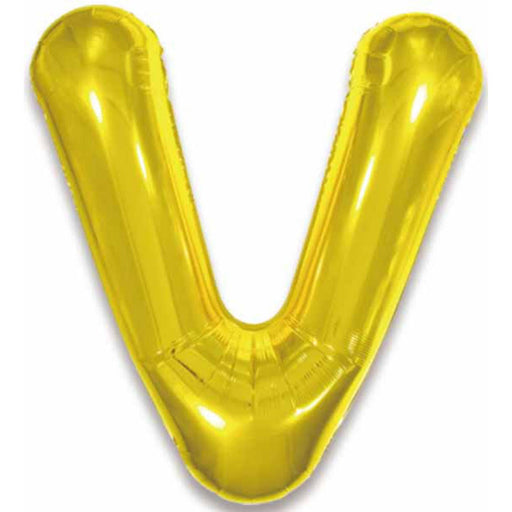 Gold Foil Letter V Balloon - 34"