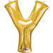 Gold Foil Letter Y Shape - 16 Inch Height - Elegant Decoration For Events - L16.