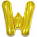 Gold Foil Letter W Balloon - 34" Pkgd
