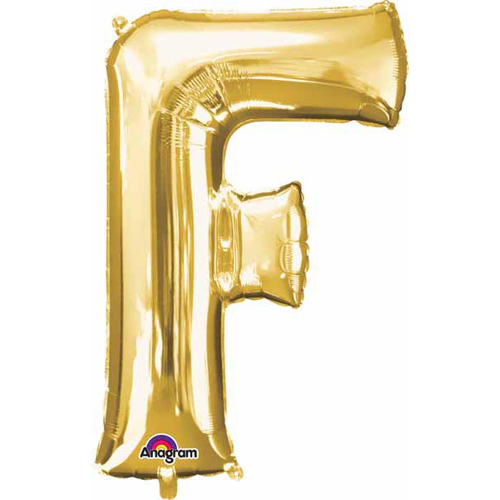 Gold Letter F Shape - 16 Inch (L16) Pack