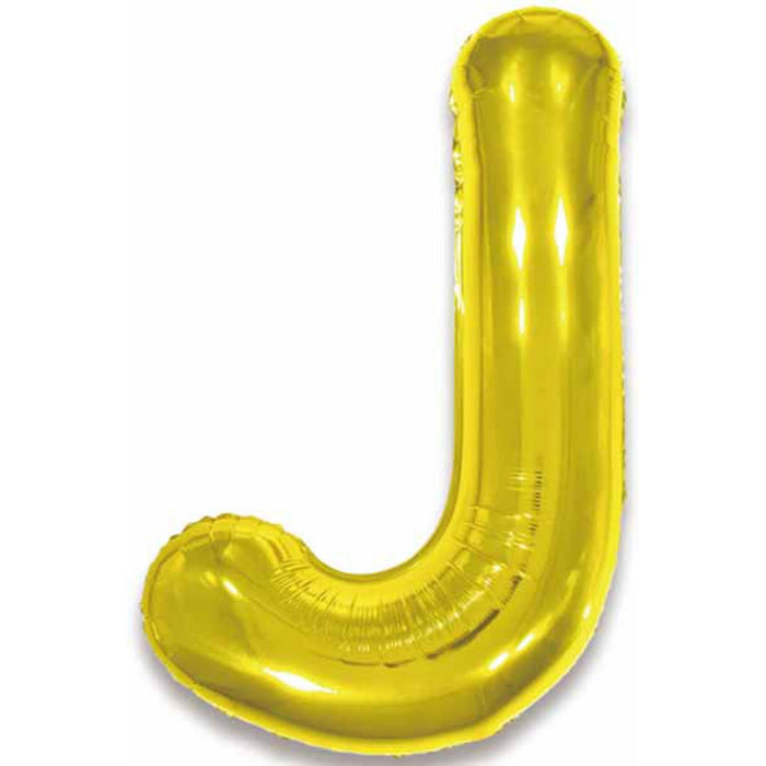 Gold Letter J Balloon - 34" Foil Pkgd