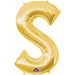 Gold Letter S Balloon - 16" Shape Pkg L16