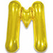 Gold Letter M Foil Balloon - 34" Packaged