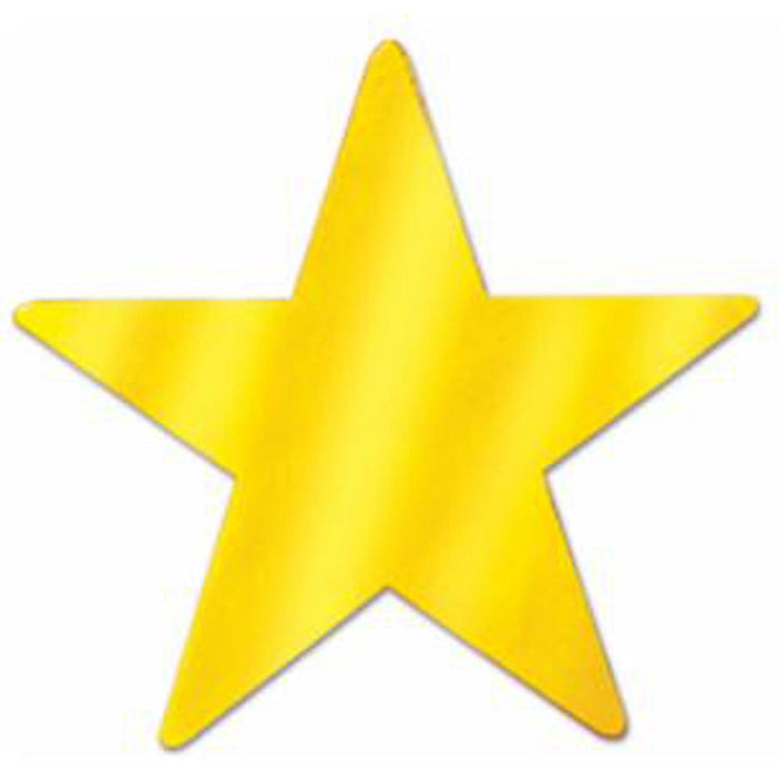 "Gold Metallic Star Cutouts - Pack Of 12 (3.5 Inches)"