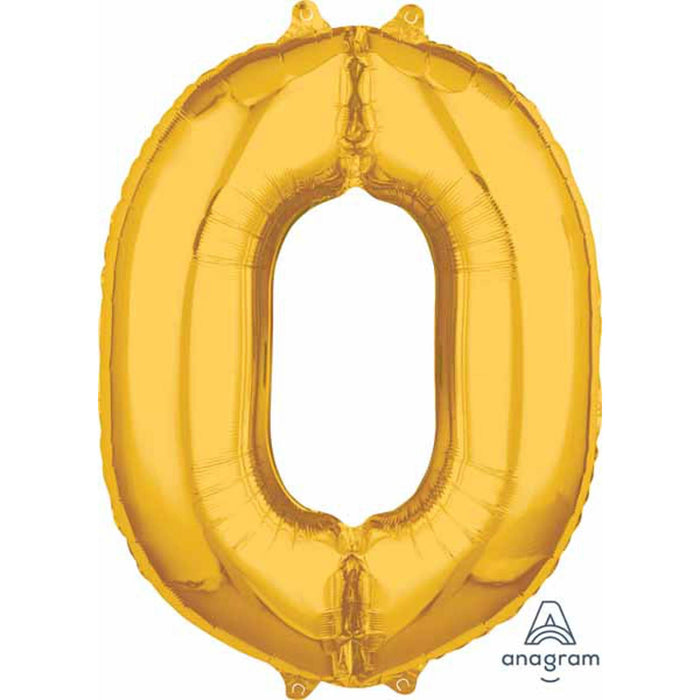 Gold Number #0 Balloon Package With Connector Piece (26")