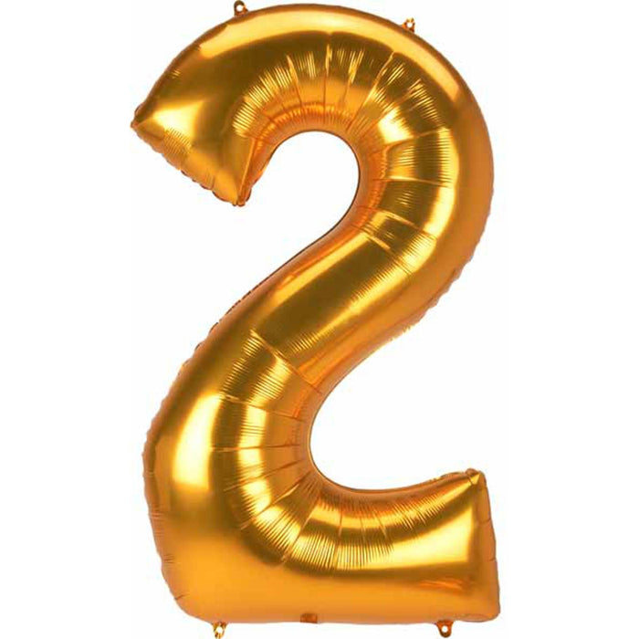 Gold Number #2 Balloon - 53" L53 Pkg